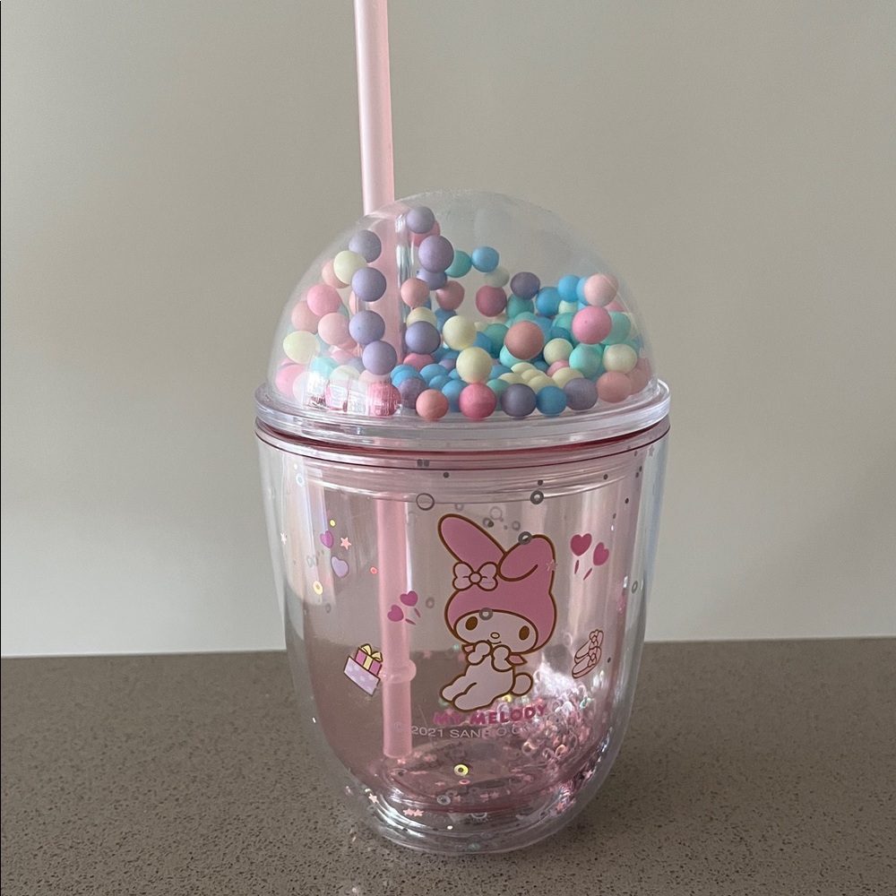 Sanrio x Miniso My Melody Pink Tumbler Cup with Straw